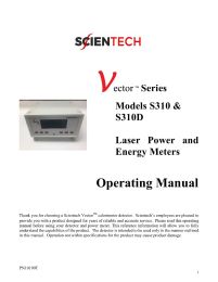 10190T Vector S310 Operating Manual