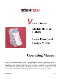 10795T Vector H410 Operating Manual